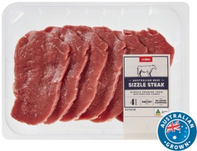 Coles-Australian-No-Added-Hormones-Beef-Sizzle-Steak-400g on sale