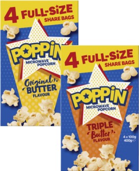 Poppin-Microwave-Popcorn-400g on sale