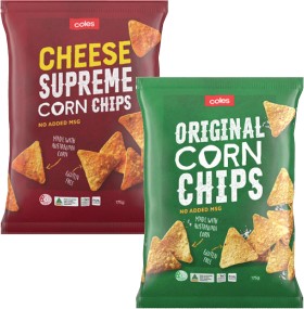 Coles-Corn-Chips-175g on sale
