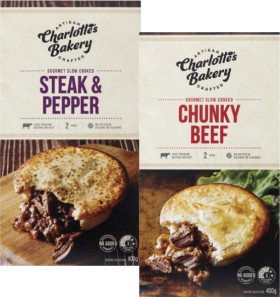 Charlottes-Bakery-Slow-Cooked-Beef-Pies-2-Pack-400g on sale