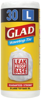 Glad+Kitchen+Tidy+Bags+Wavetop+Large+30+Pack