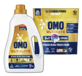 OMO-Ultimate-Laundry-Capsules-28-Pack-Liquid-2-Litre-or-Powder-2kg-Selected-Varieties on sale