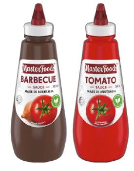 MasterFoods+Tomato+or+Barbecue+Squeezy+Sauce+475%E2%80%91500mL+Selected+Varieties