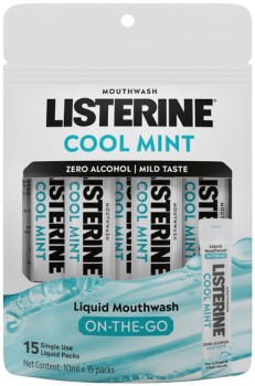 NEW+Listerine+Cool+Mint+Liquid+Mouthwash+On%E2%80%91The%E2%80%91Go+15x10mL
