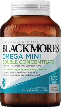 Blackmores-Omega-Mini-Double-Concentrate-200-Capsules on sale