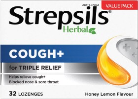 Strepsils-Herbal-Cough-Lozenges-Honey-Lemon-32-Pack on sale