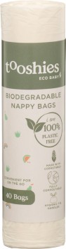 Tooshies-Biodegradable-Nappy-Bags-40-Pack on sale