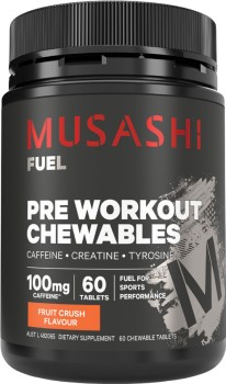 Musashi-Pre-Workout-Chewables-Fruit-Crush-Flavour-60-Tablets on sale