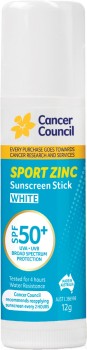 Cancer+Council+Sport+Zinc+Sunscreen+Stick+White+SPF+50%2B+12g%26Omega%3B