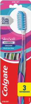 Colgate+Toothbrush+SlimSoft+Advanced+3+Pack