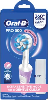 Oral-B-Pro-300-Power-Toothbrush-Lilac on sale