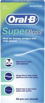 Oral-B-Superfloss-Pre-Cut-Strands-50-Pack on sale