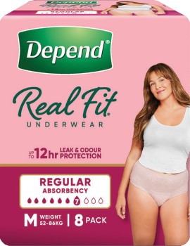 Depend+Real+Fit+Underwear+Women%26rsquo%3Bs+Medium+8+Pack