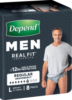 Depend+Real+Fit+Underwear+Men%26rsquo%3Bs+Large+8+Pack