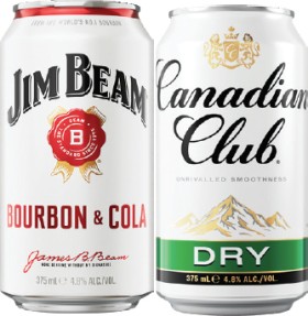 Jim-Beam-White-48-or-Canadian-Club-Dry-48-Premix-Cube-Cans-375mL-24-Pack on sale