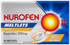 Nurofen-Meltlets-200mg-Citrus-Flavour-24-Meltlets on sale