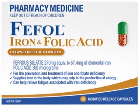 Fefol-Iron-Folic-Acid-30-Capsules on sale