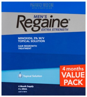 Regaine-Mens-Extra-Strength-Topical-Solution-Hair-Regrowth-Treatment-4-x-60mL-Value-Pack on sale