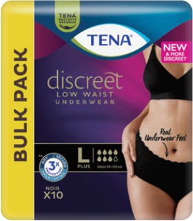 Tena-Discreet-Pants-Women-Black-Large-10-Pack on sale
