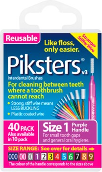 Piksters+Interdental+Brush+Range+40+Pack