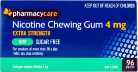 Pharmacy-Care-Nicotine-Gum-Extra-Strength-4mg-Mint-96-Pack on sale