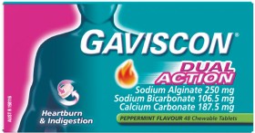 Gaviscon-Dual-Action-Peppermint-48-Tablets on sale