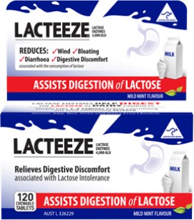Lacteeze+Lactase+Enzymes+120+Tablets