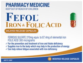 Fefol-Iron-Folic-Acid-30-Capsules on sale
