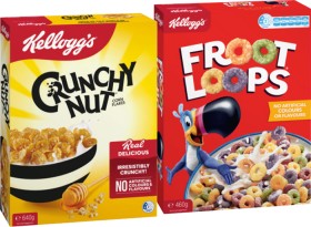 Kellogg%26rsquo%3Bs+Cereal+Crunchy+Nut+Corn+Flakes+640g%2C+Froot+Loops+460g+or+Sultana+Bran+700g