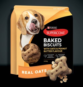 NEW+Supercoat+Baked+Biscuit+Treats+with+Oats+%26amp%3B+Peanut+Butter+Flavour+400g