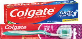 Colgate+Toothpaste+110%E2%80%91120g%2C+Zig+Zag+Toothbrush+1+Pack+or+Plax+Mouthwash+250mL+Selected+Varieties