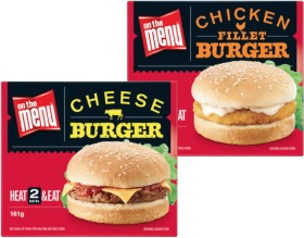 On-The-Menu-Burger-161165g-Selected-Varieties on sale