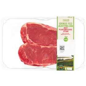 Macro+Australian+Grass+Fed+Beef+Porterhouse+Steaks+400g+Pk+2