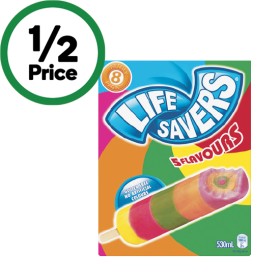 Peters-Lifesavers-Icy-Poles-530ml-Pk-8 on sale