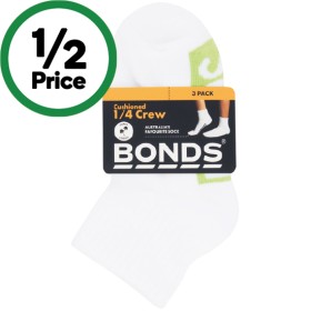 Bonds+Kids+Quarter+Crew+Socks+Assorted+Pk+3
