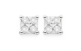 9ct-Gold-Diamond-Square-Stud-Earrings on sale