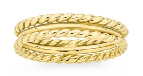 9ct+Gold+Twist+and+Polished+Dress+Ring