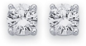 Sterling+Silver+Cubic+Zirconia+Stud+Earrings