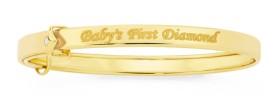 9ct+Gold+Children%26%23039%3Bs+Diamond+Bangle