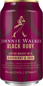 NEW+Johnnie+Walker+Black+Ruby+Soda+Can+375mL
