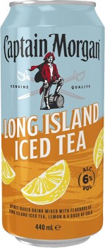 NEW+Captain+Morgan+Long+Island+Iced+Tea+Cans+440mL