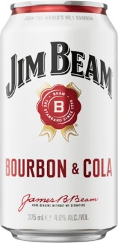 Jim-Beam-White-Label-Bourbon-Cola-Cans-10-Pack-375mL on sale