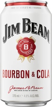 Jim-Beam-White-Label-Bourbon-Cola-Cans-375mL on sale