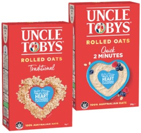 Uncle-Tobys-Traditional-or-Quick-Rolled-Oats-1kg on sale