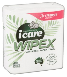 Icare+Wipex+100%25+Recycled+Paper+Towel+3+Ply+2+Pack