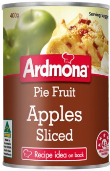Ardmona-Pie-Fruit-Apple-Sliced-400g on sale