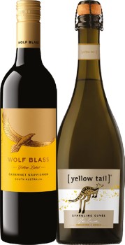 Wolf+Blass+Yellow+Label+Range+or+Yellow+Tail+Range+750mL