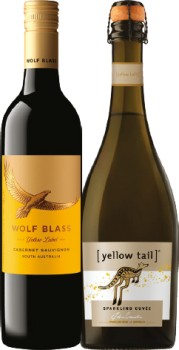 Wolf+Blass+Yellow+Label+Range+or+Yellow+Tail+Range+750mL