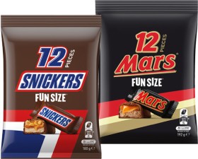 Mars%2C+Snickers+or+Maltesers+Fun+Size+Pack+132%E2%80%91192g+Selected+Varieties