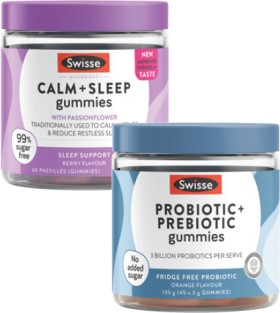 Swisse+Ultiboost+Calm+%2B+Sleep+Gummies+60+Pack+or+Probiotic+%2B+Prebiotic+Gummies+45+Pack%5E